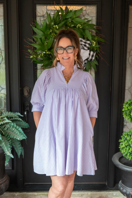 Lavender Striped Dress