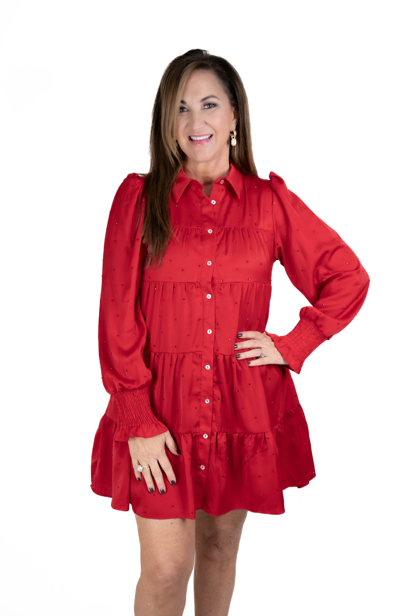 Red Rhinestone Shirt/Dress