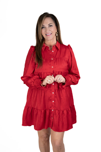 Red Rhinestone Shirt/Dress