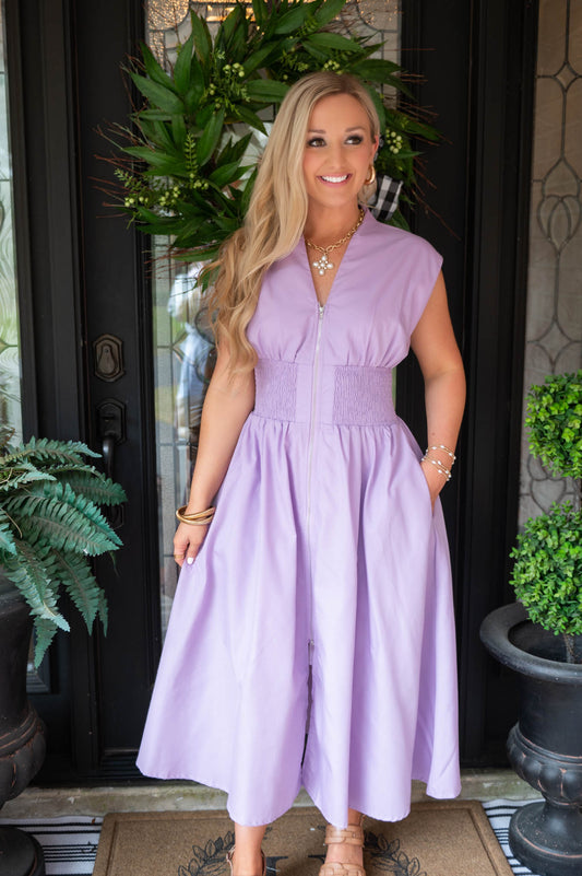 Lavender Midi Dress