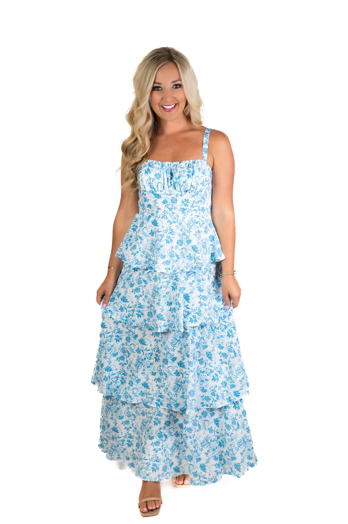 Flower Fields Floral Tiered Dress