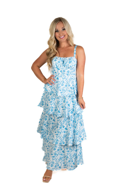 Flower Fields Floral Tiered Dress