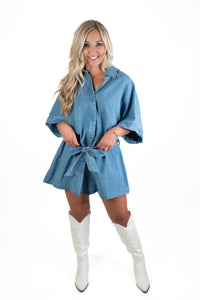 Happiest Here Denim Romper