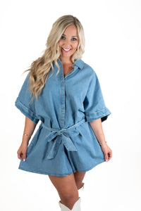 Happiest Here Denim Romper