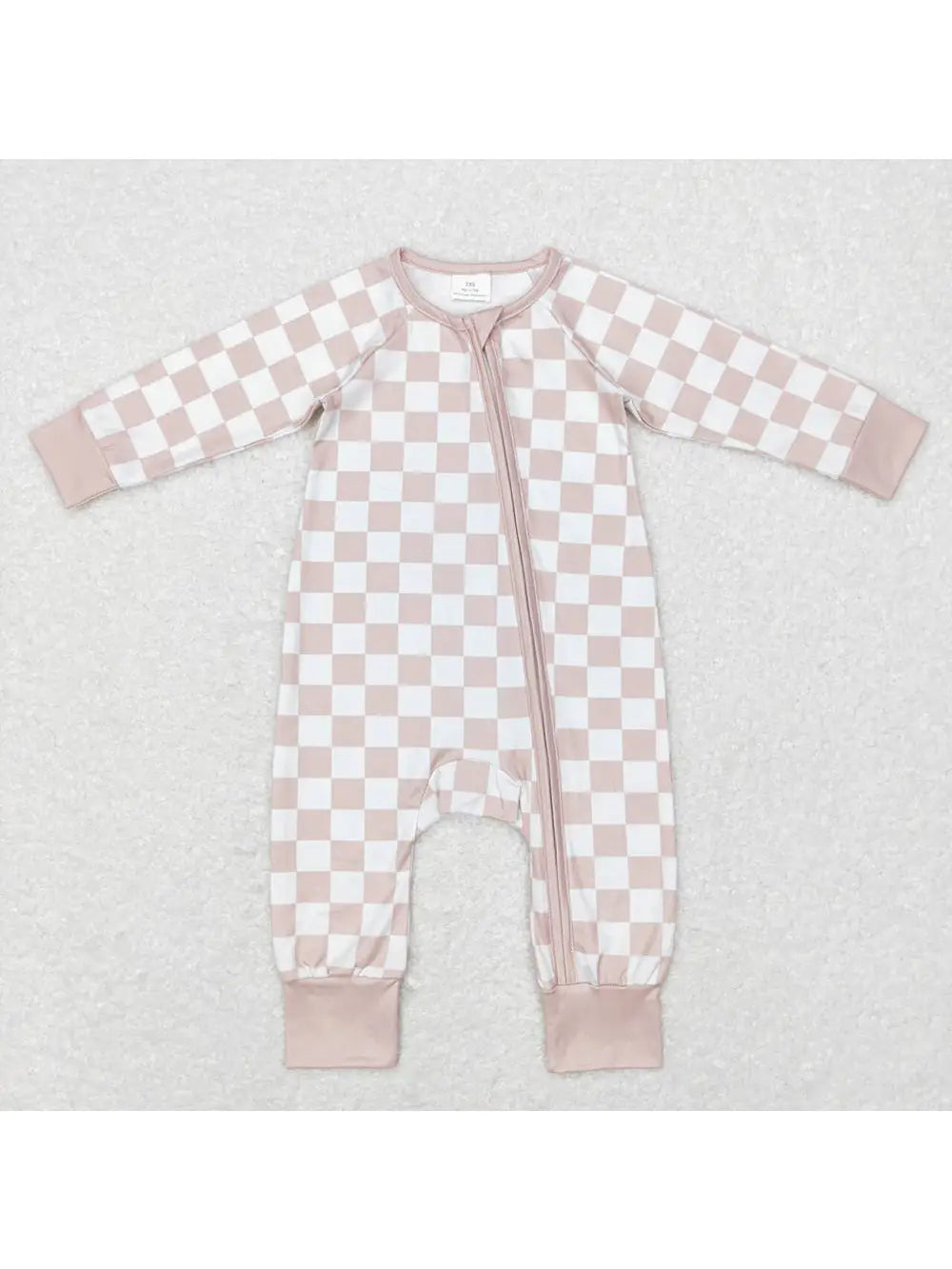 Taupe Checkered Onesie