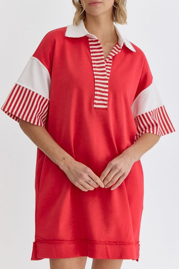 End Zone Elegance Red/White Tunic