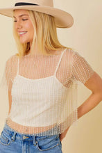 Always Lavish Pearl/Mesh Top