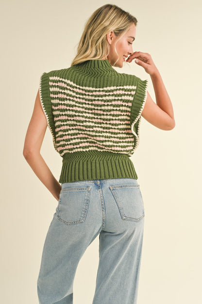 Olive Knit Sweater Vest