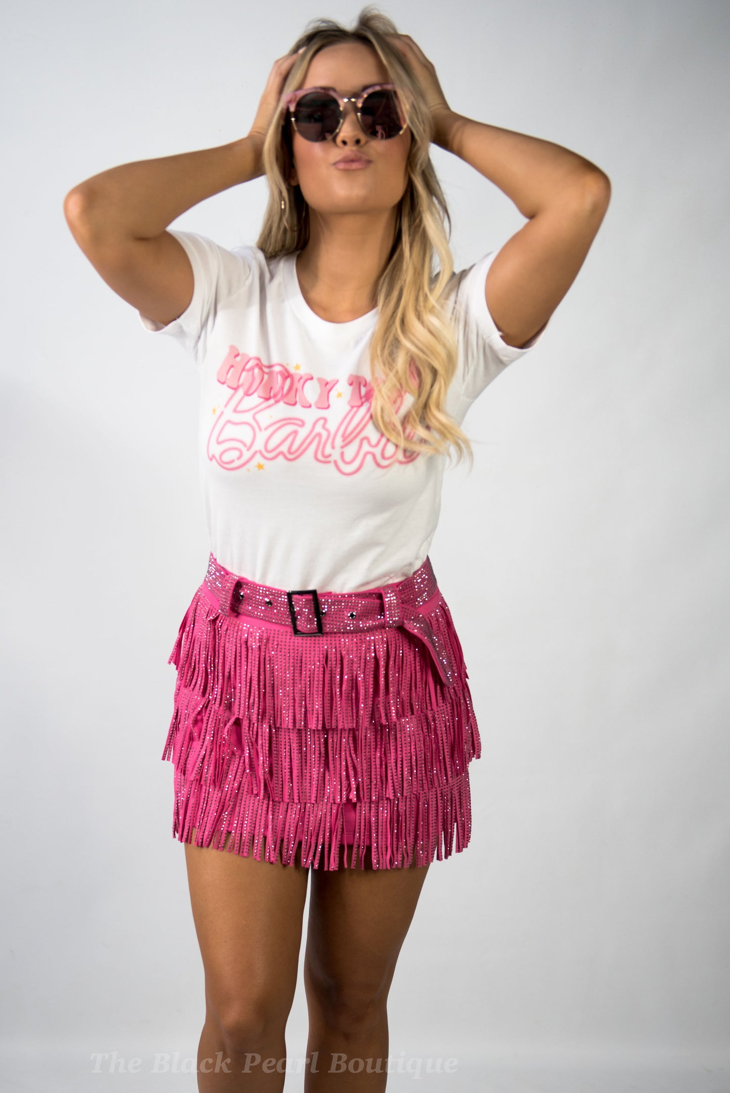 Fuchsia Fringe Skort