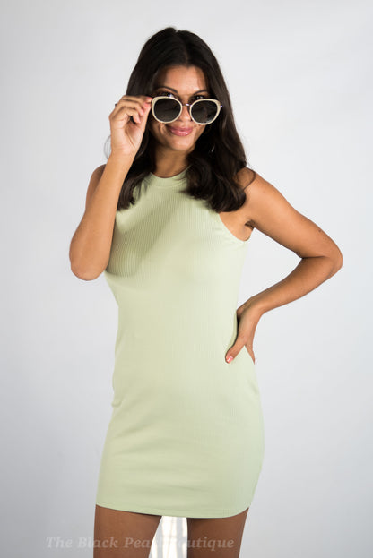 Pastel Green Casual Dress