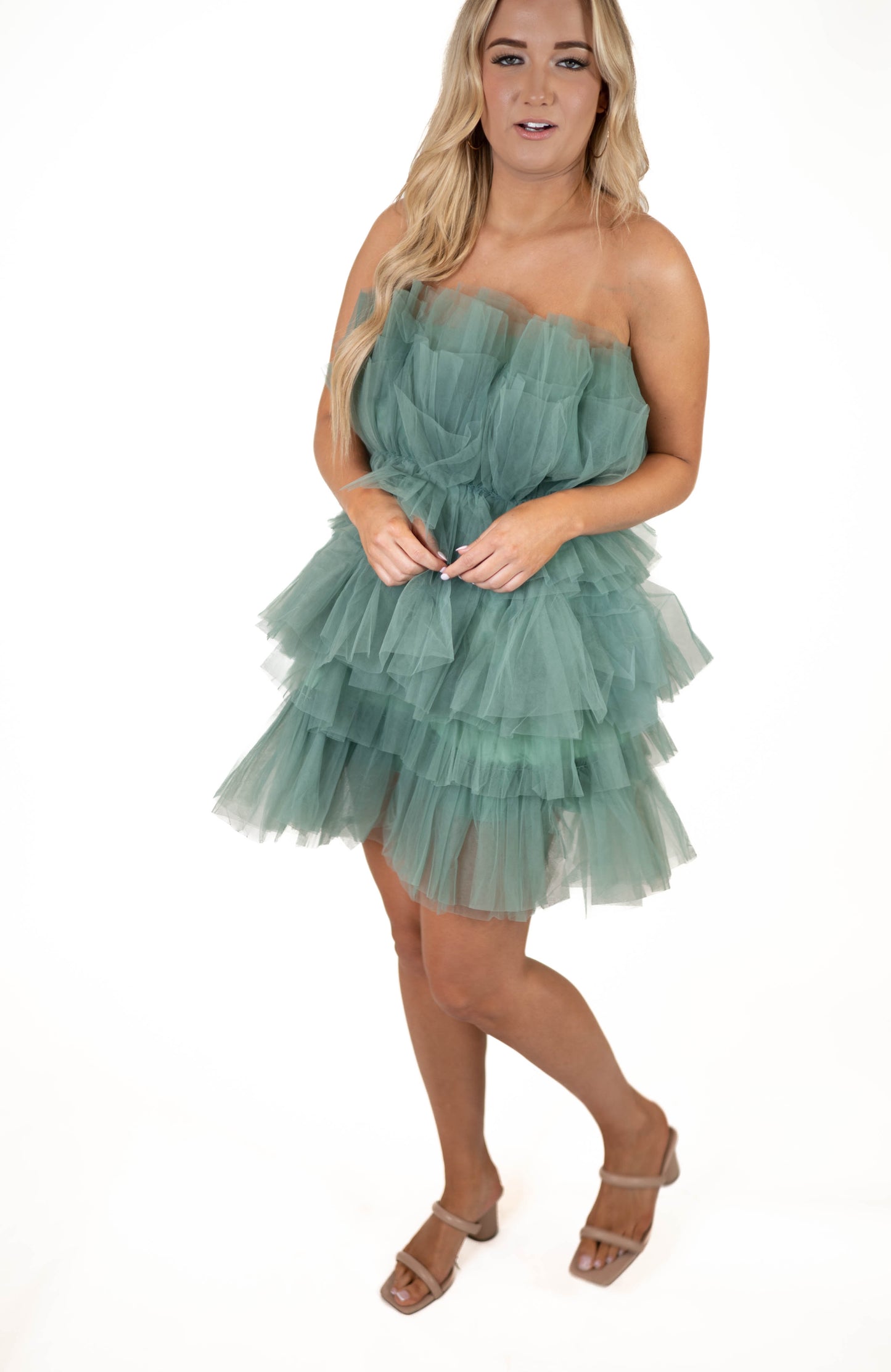 Sage Organza Statement Dress