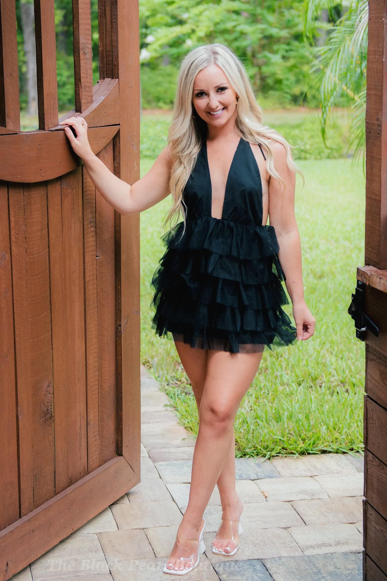 Black Ruffled Mini Dress