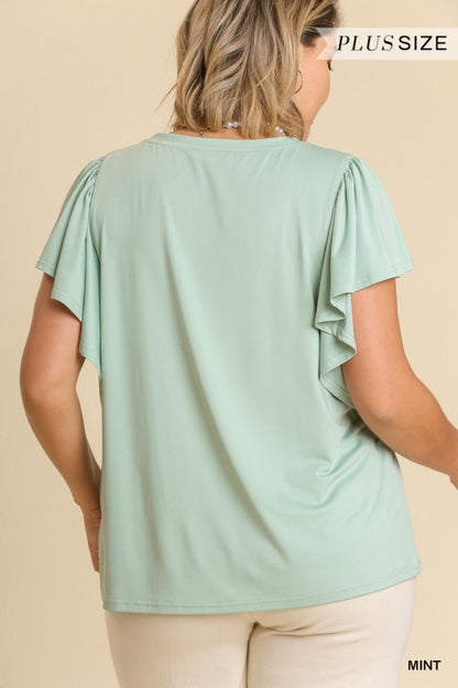 Plus Size Mint Knit Top