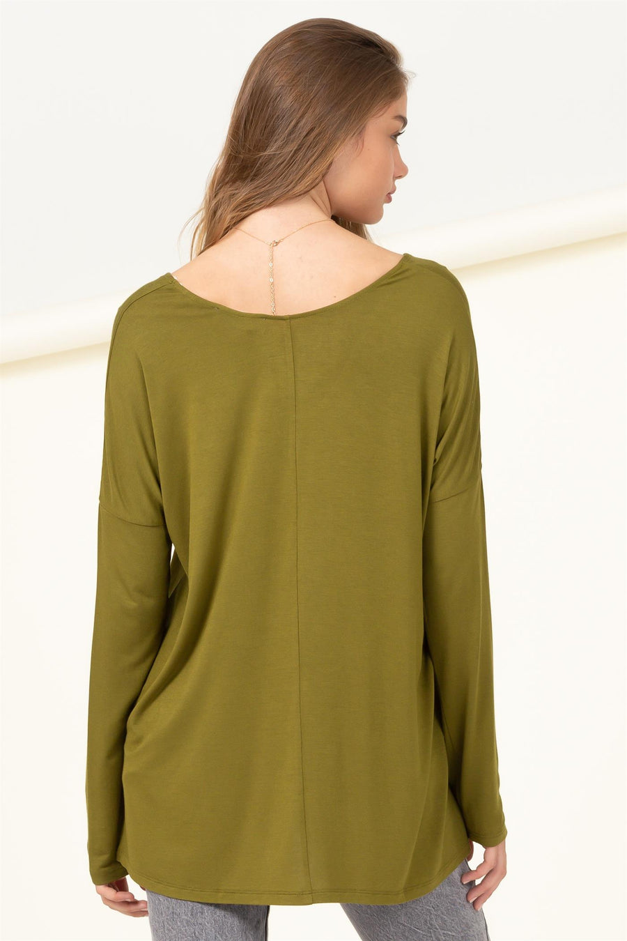 Olive Oversized Top