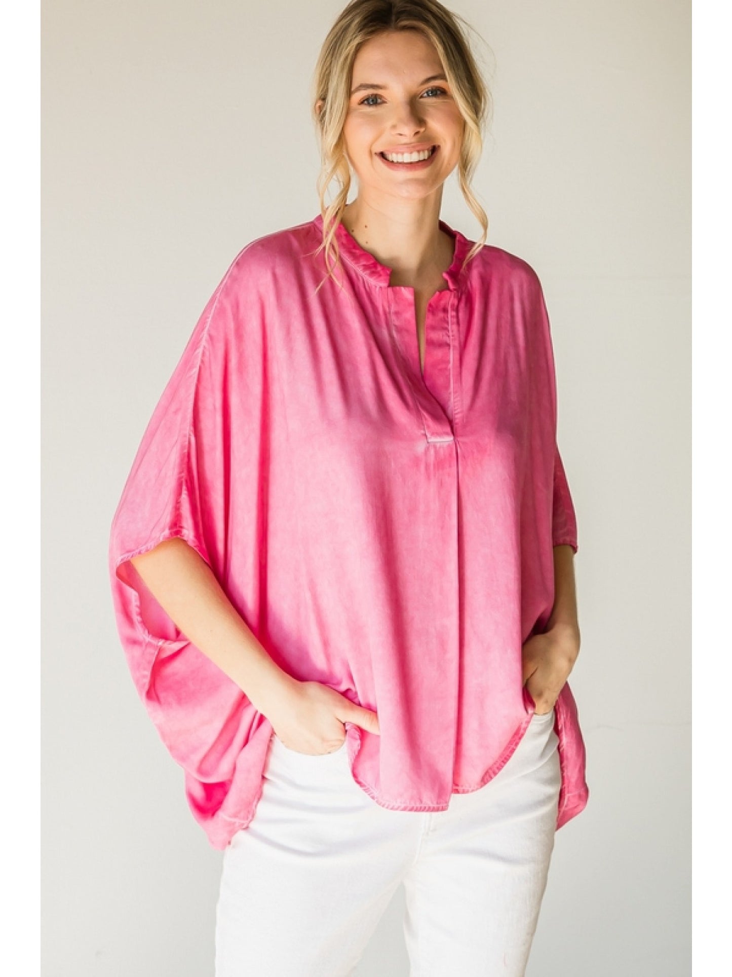 Pink Washed Poncho