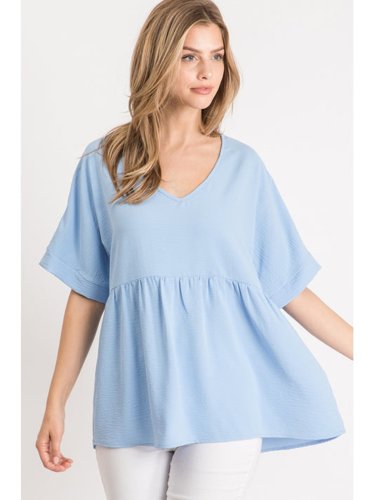 Sky Blue Babydoll Top